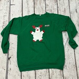 Vintage 1980s Avon Deer Christmas Holiday 80s Pullover Crewneck Sweatshirt